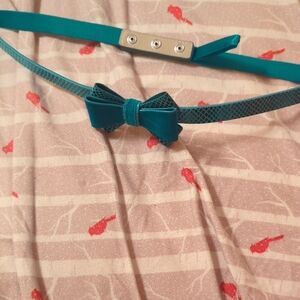 White House Black Market Teal Bow Belt